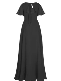 Discount Retro Stage 1950s Chiffon V-Neck Solid Vintage Dress