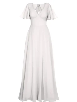 Discount Retro Stage 1950s Chiffon V-Neck Solid Vintage Dress