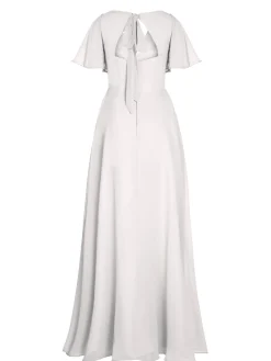 Discount Retro Stage 1950s Chiffon V-Neck Solid Vintage Dress