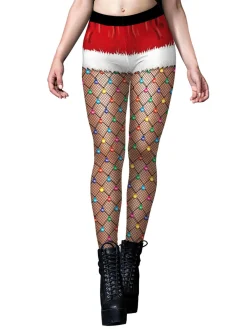 New Retro Stage 1960s Christmas Fishnet Stocking Leggings