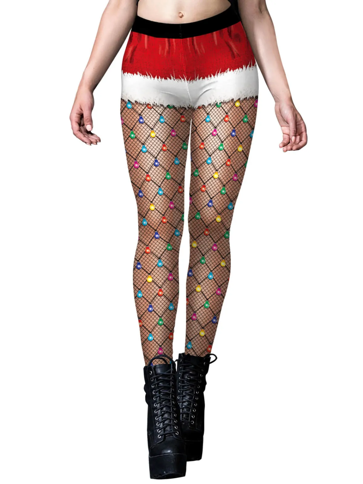 New Retro Stage 1960s Christmas Fishnet Stocking Leggings