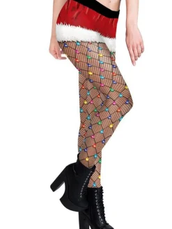 New Retro Stage 1960s Christmas Fishnet Stocking Leggings