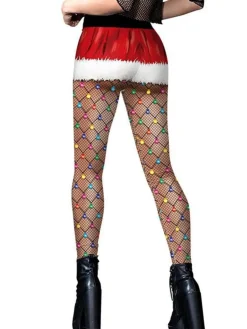 New Retro Stage 1960s Christmas Fishnet Stocking Leggings