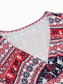 Clearance Retro Stage 1950s Christmas Patchwork V-neck Dress