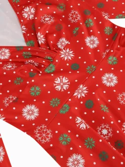 Clearance Retro Stage 1950s Christmas Patchwork V-neck Dress