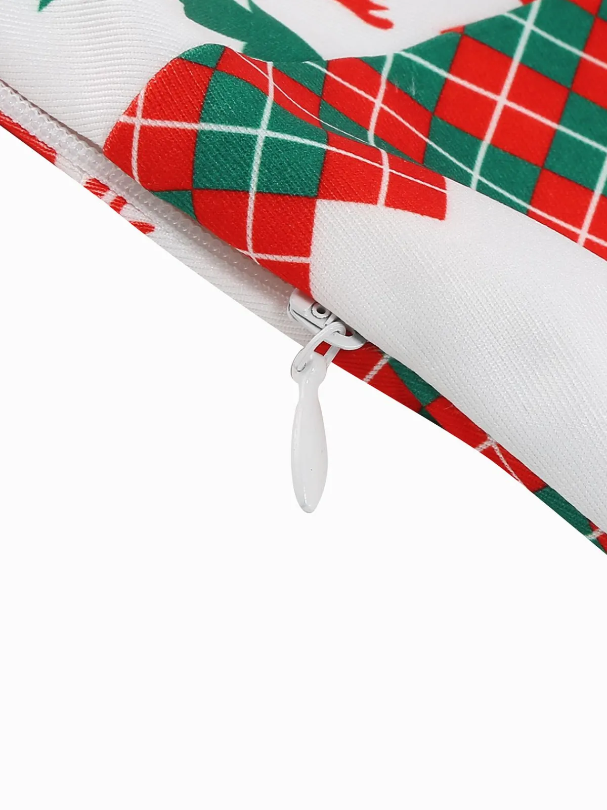 Clearance Retro Stage 1950s Christmas Patchwork V-neck Dress