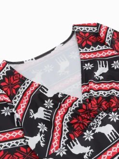 Clearance Retro Stage 1950s Christmas Patchwork V-neck Dress