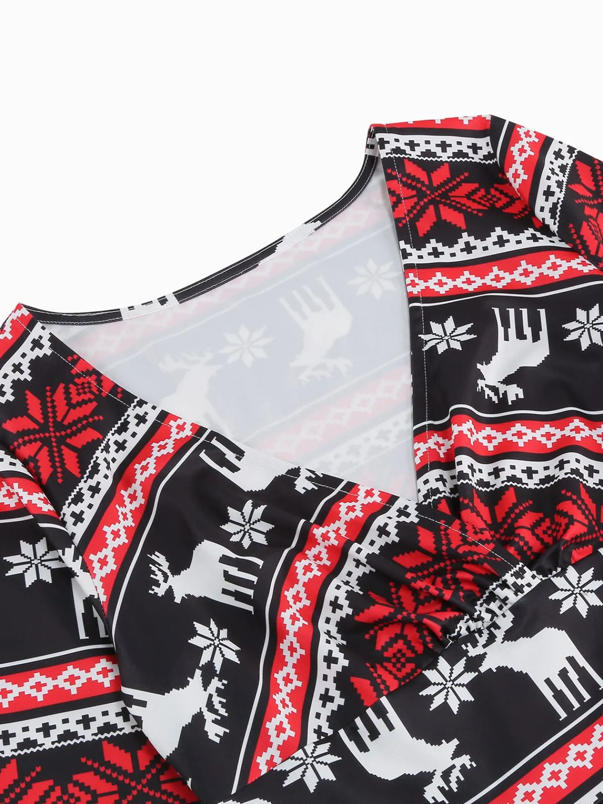 Clearance Retro Stage 1950s Christmas Patchwork V-neck Dress