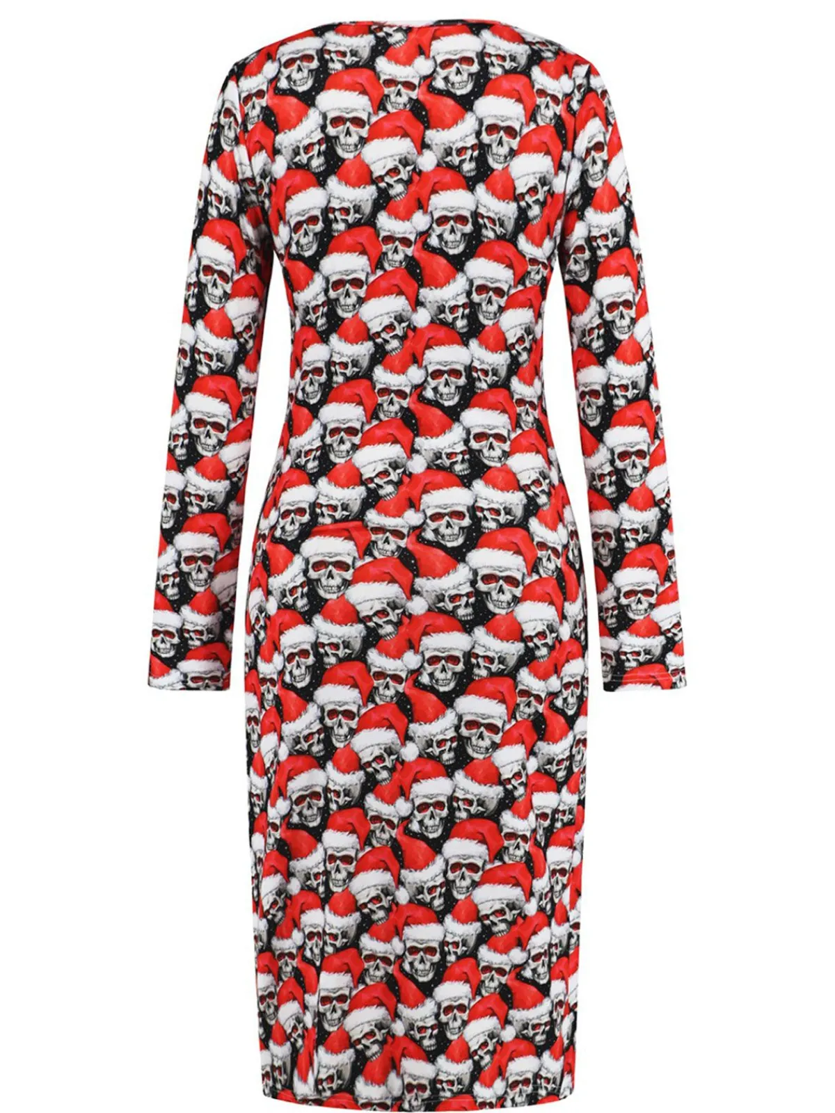 Hot Retro Stage 1960s Christmas Print V-Neck Wrap Dress