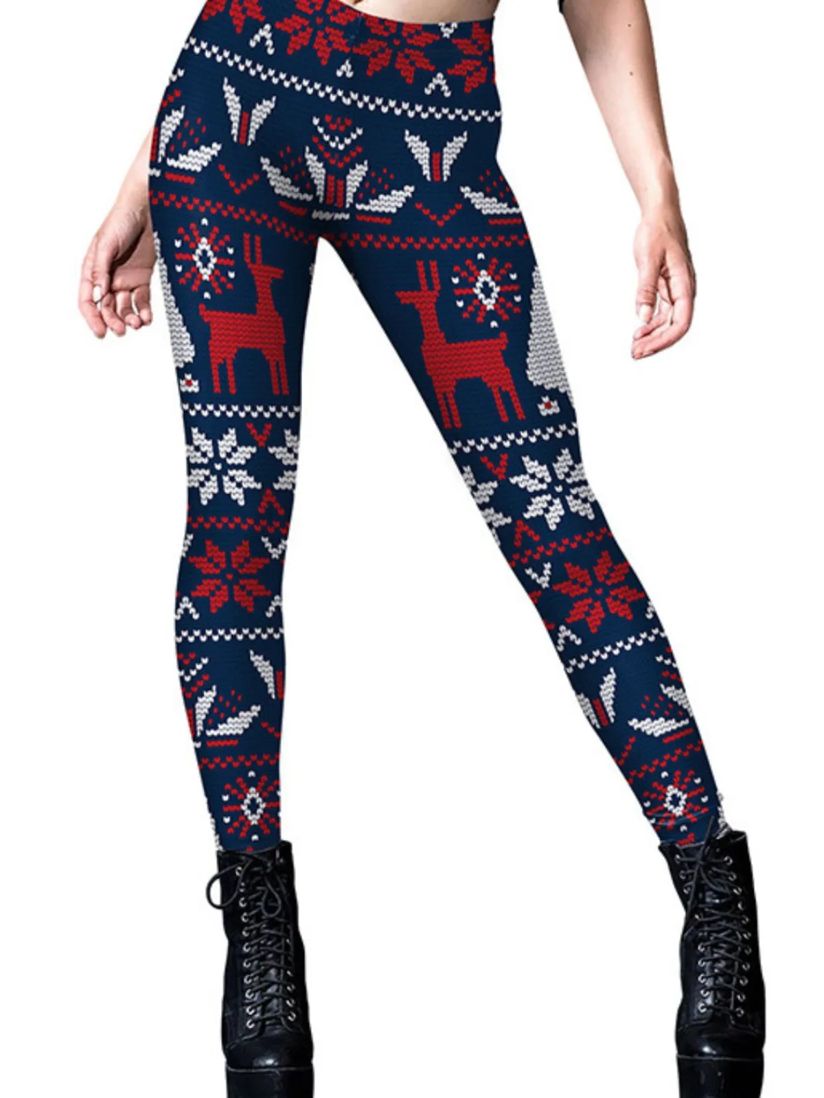 Fashion Retro Stage 1960s Christmas Printed Cute Leggings