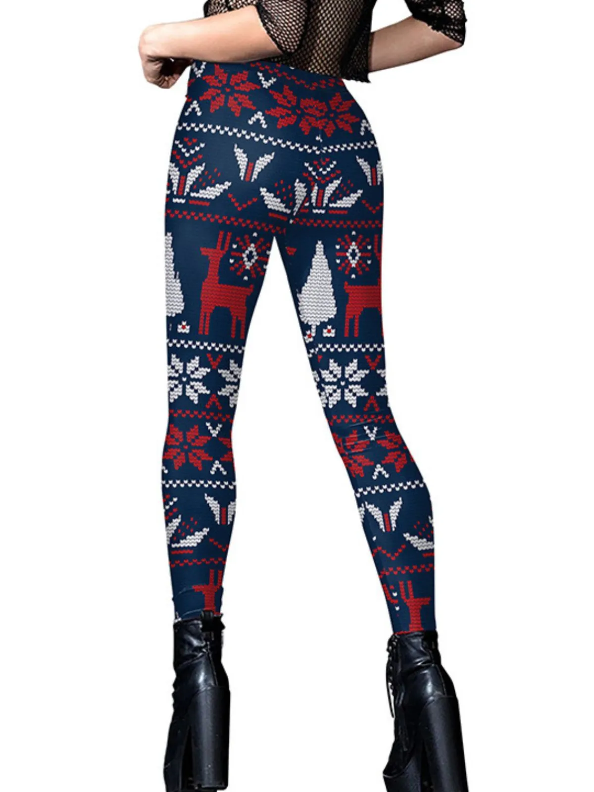 Fashion Retro Stage 1960s Christmas Printed Cute Leggings