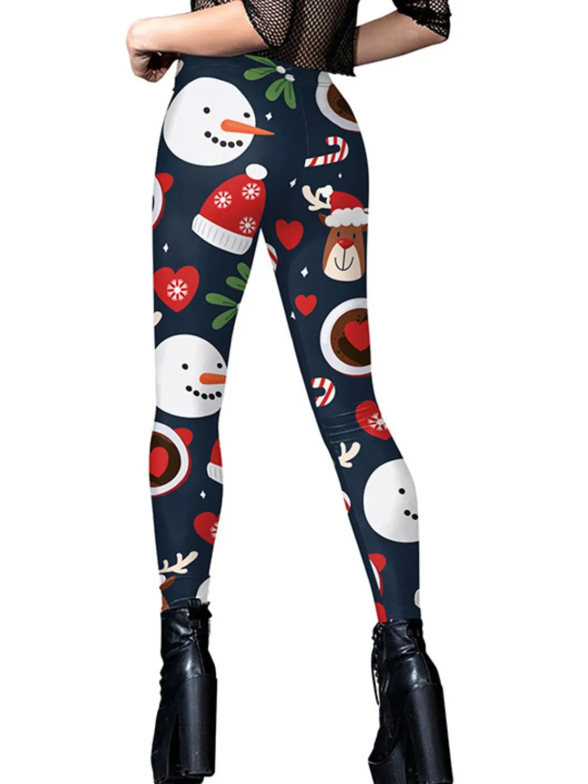 Fashion Retro Stage 1960s Christmas Printed Cute Leggings