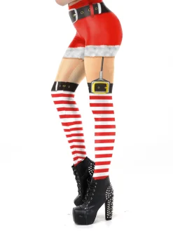 Clearance Retro Stage 1960s Christmas Printed Elastic Leggings