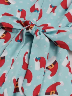 New Retro Stage 1950s Christmas Santa & Elk Print Swing Dress