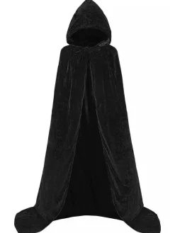 Best Retro Stage 1950s Christmas Solid Long Hooded Cape