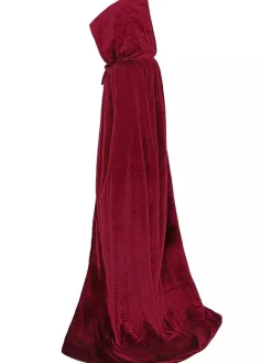 Best Retro Stage 1950s Christmas Solid Long Hooded Cape