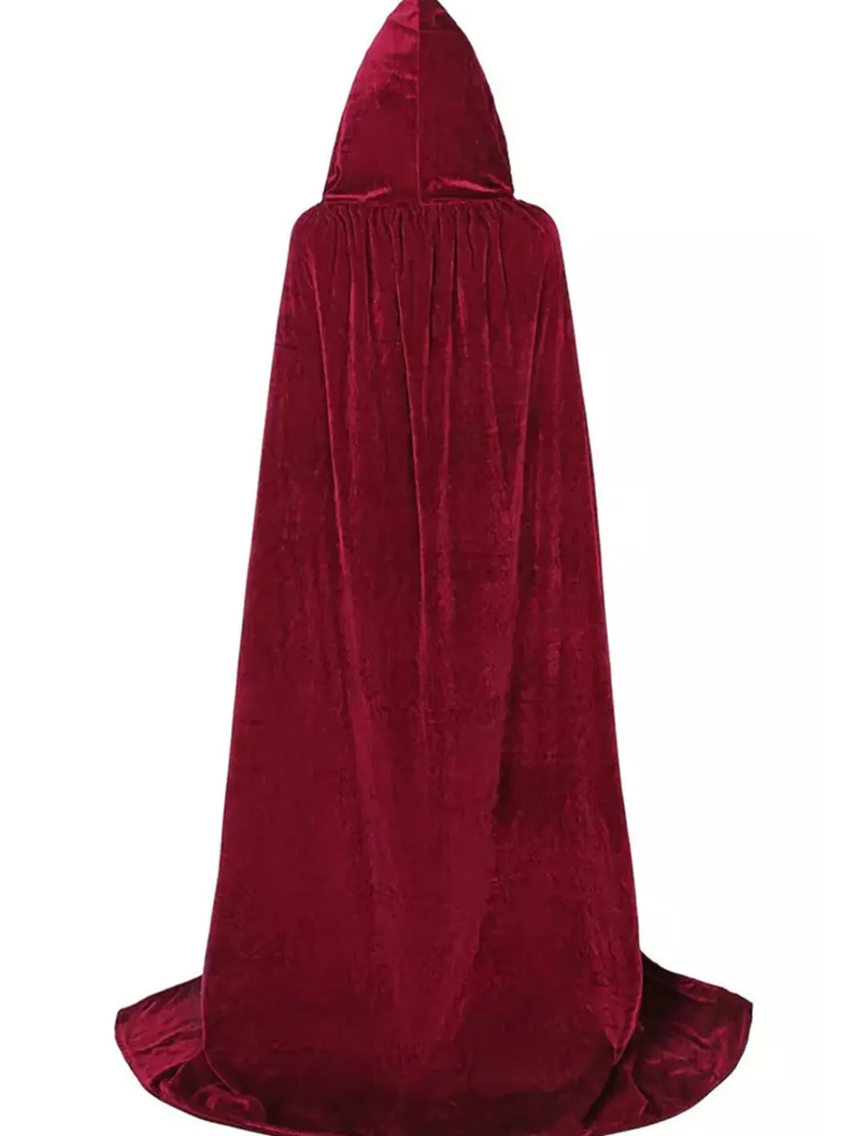 Best Retro Stage 1950s Christmas Solid Long Hooded Cape