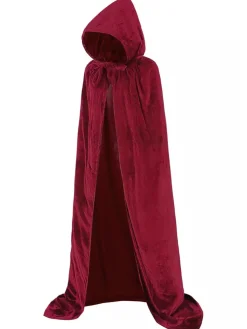 New Retro Stage 1950s Christmas Solid Long Hooded Cape