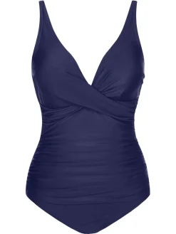 New Retro Stage 1950s Classic Solid One-Piece Swimsuit