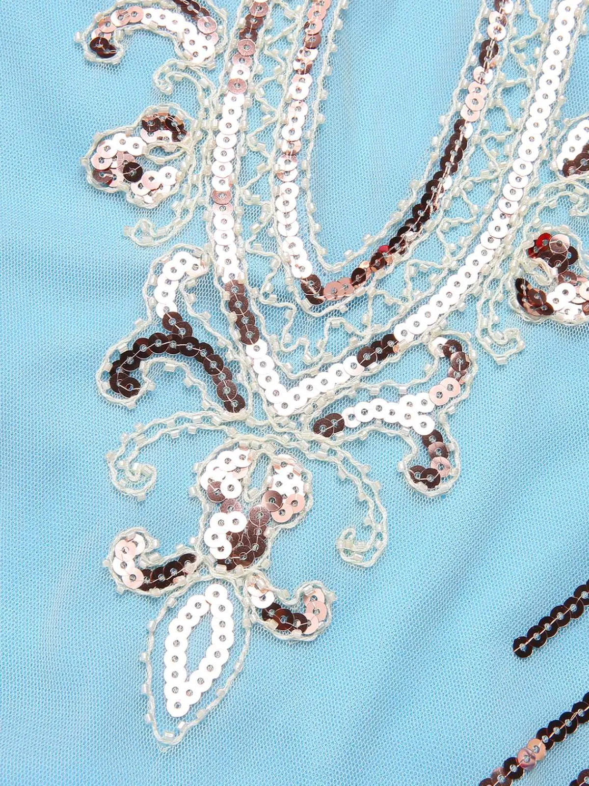 Best Retro Stage 1920s Cold Shoulder Embroidered Fringe Sequins Dress