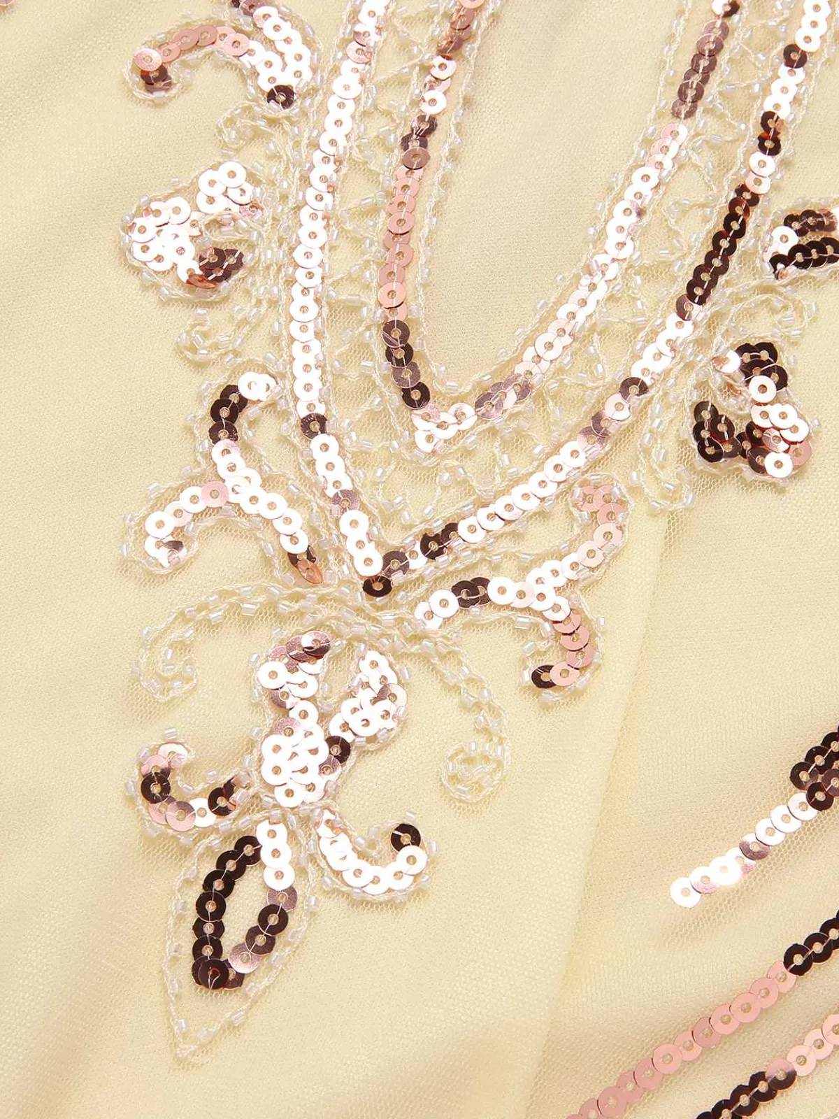 Best Retro Stage 1920s Cold Shoulder Embroidered Fringe Sequins Dress