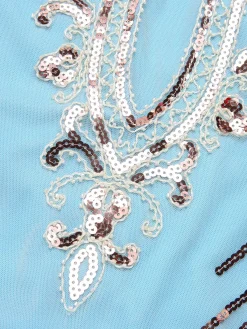 Fashion Retro Stage 1920s Cold Shoulder Embroidered Fringe Sequins Dress