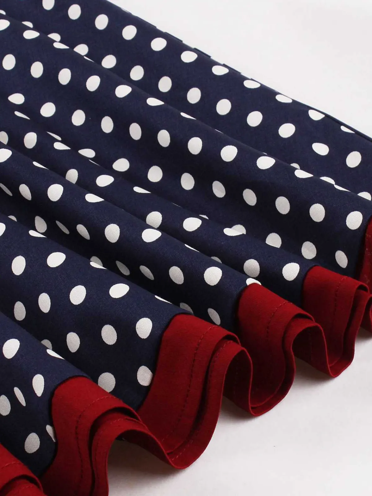 Outlet Retro Stage 1950s Contrast Polka Dots Buttoned Dress