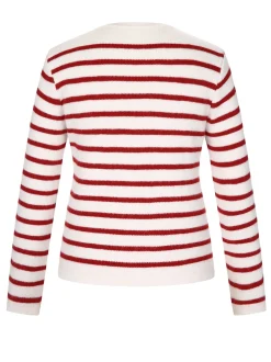Clearance Retro Stage 1930s Contrast Striped Long Sleeve Knitted Cardigan