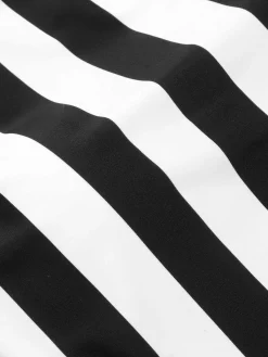 Hot Retro Stage 1950s Contrast Stripes Triangle One-Piece Swimsuit