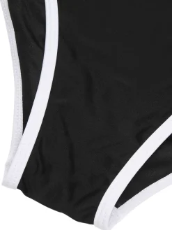 Outlet Retro Stage 1950s Contrast Trim High Waist Bikini Set