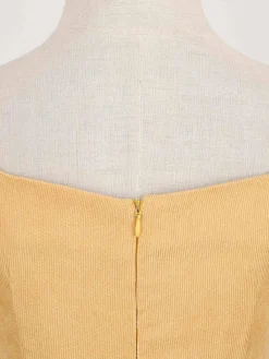 Outlet Retro Stage 1950s Corduroy Solid Vintage Dress