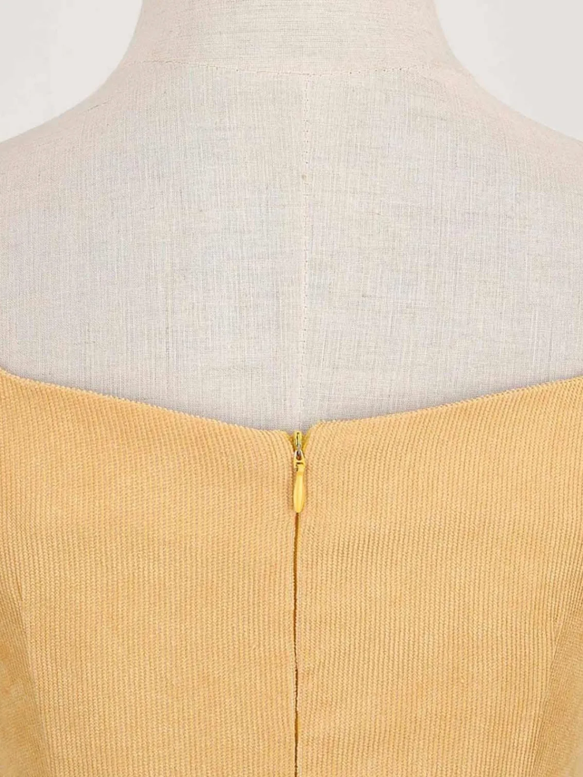 Outlet Retro Stage 1950s Corduroy Solid Vintage Dress