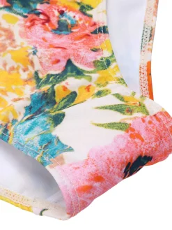 Hot Retro Stage 1930s 3D Floral Strap Backless One-Piece Swimsuit
