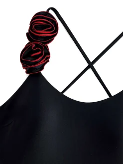 Outlet Retro Stage 1940s 3D Rose Back Cross Straps Swimsuit