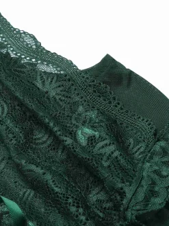 Best Retro Stage 1930s Deep V-Neck Lace Mesh Nightgown