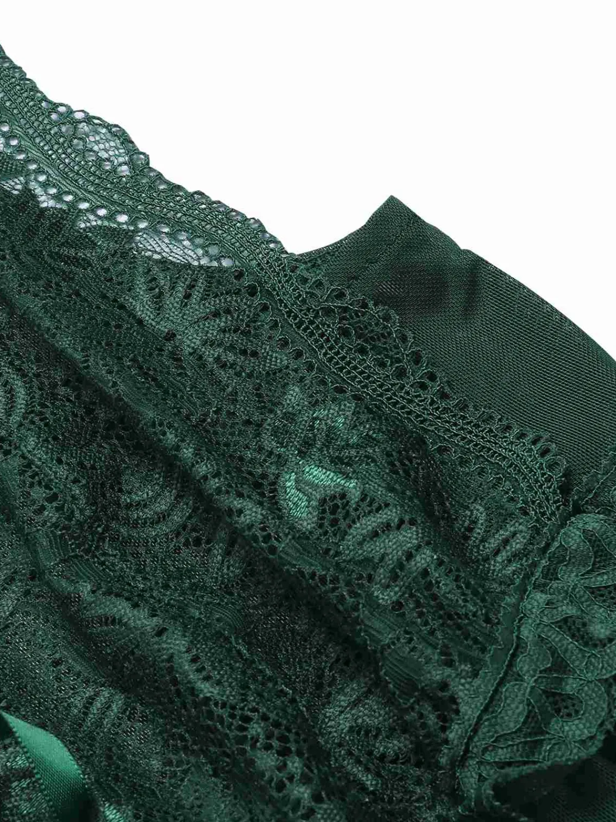 Best Retro Stage 1930s Deep V-Neck Lace Mesh Nightgown