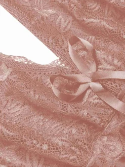 Best Retro Stage 1930s Deep V-Neck Lace Mesh Nightgown