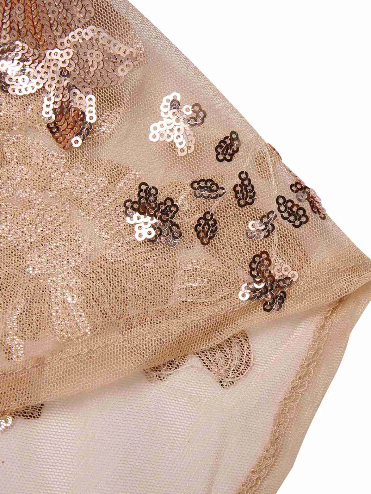 Clearance Retro Stage 1930s Deep V-Neck Mesh Sequined Maxi Dress