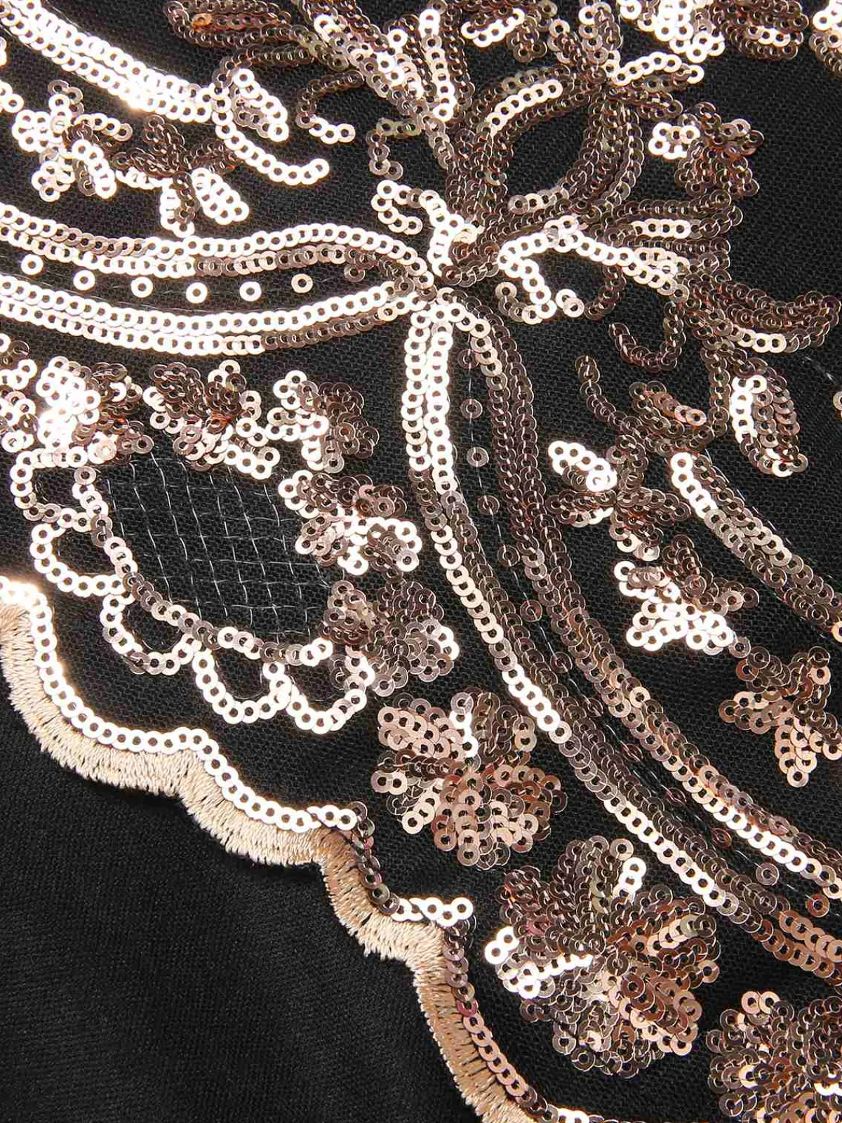 Clearance Retro Stage 1930s Deep V-Neck Mesh Sequined Maxi Dress
