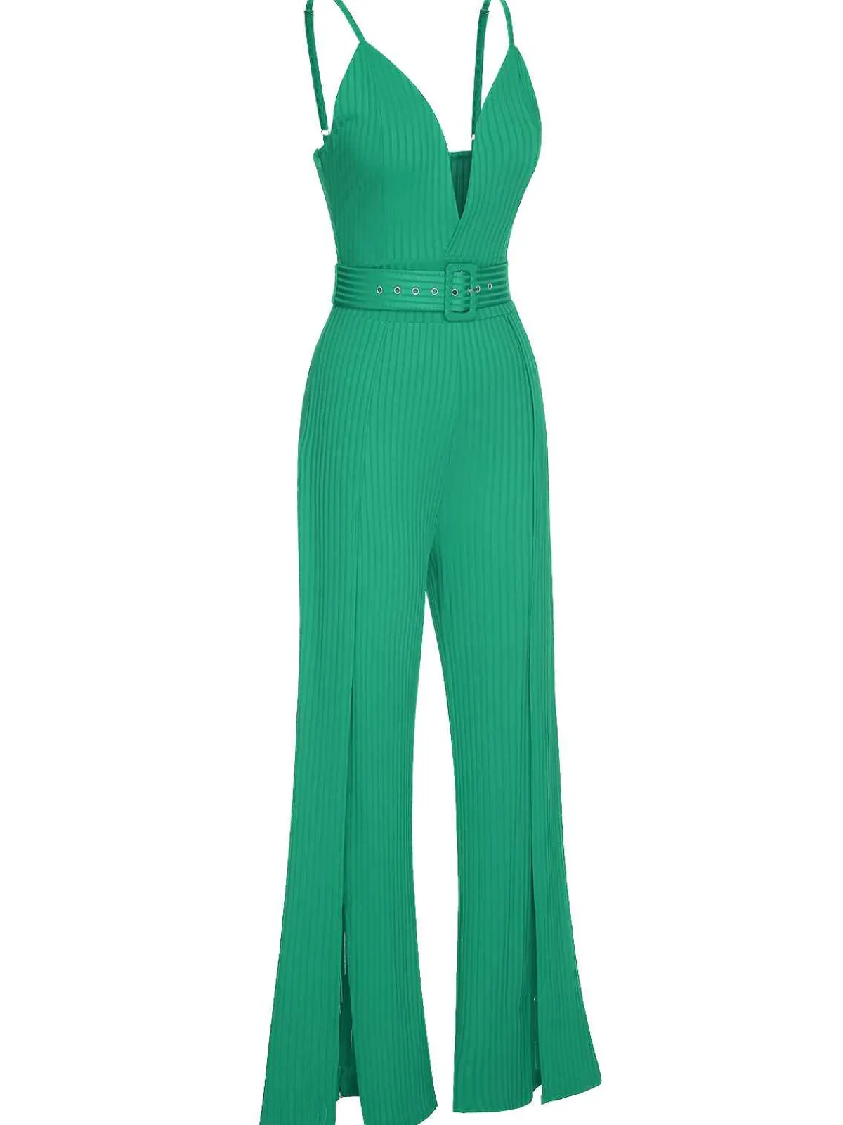 Fashion Retro Stage 1930s Deep V-Neck Spaghetti Strap Wide-Leg Jumpsuit