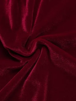 Hot Retro Stage 1950s Deep V-Neck Velvet Button Solid Dress