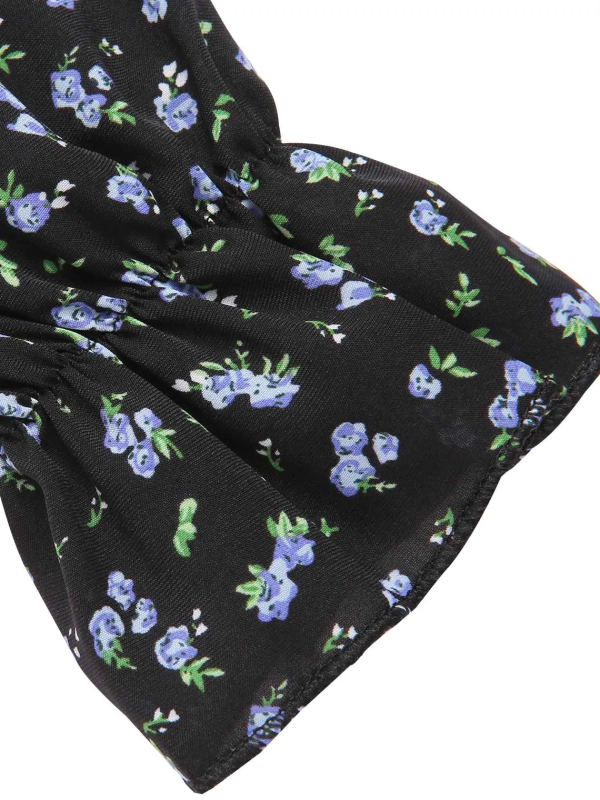 Hot Retro Stage 1940s Ditsy Floral Pleated Shirt Belted Dress