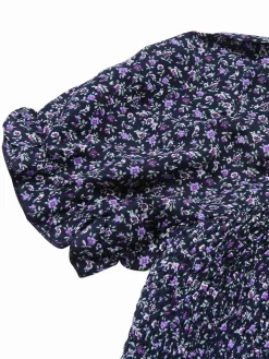 Discount Retro Stage 1940s Ditsy Floral Puff Wrinkle Dress