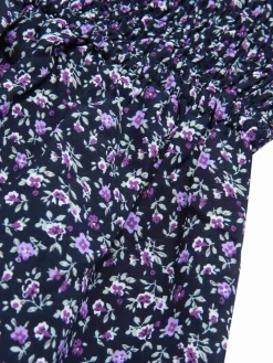 Discount Retro Stage 1940s Ditsy Floral Puff Wrinkle Dress