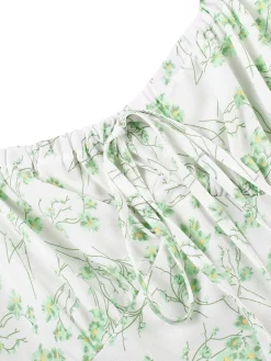 Hot Retro Stage 1950s Ditsy Floral Square Collar Romper