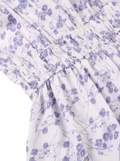 Hot Retro Stage 1950s Ditsy Floral Square Collar Romper