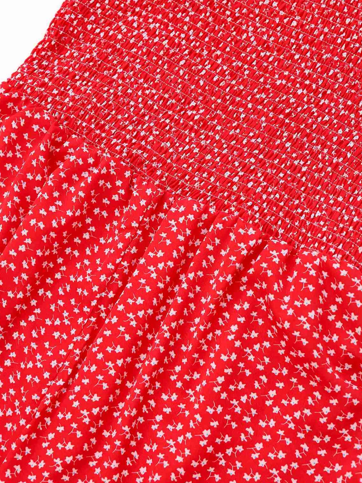 Online Retro Stage 1950s Ditsy Floral Square Neck Puff Jumpsuit