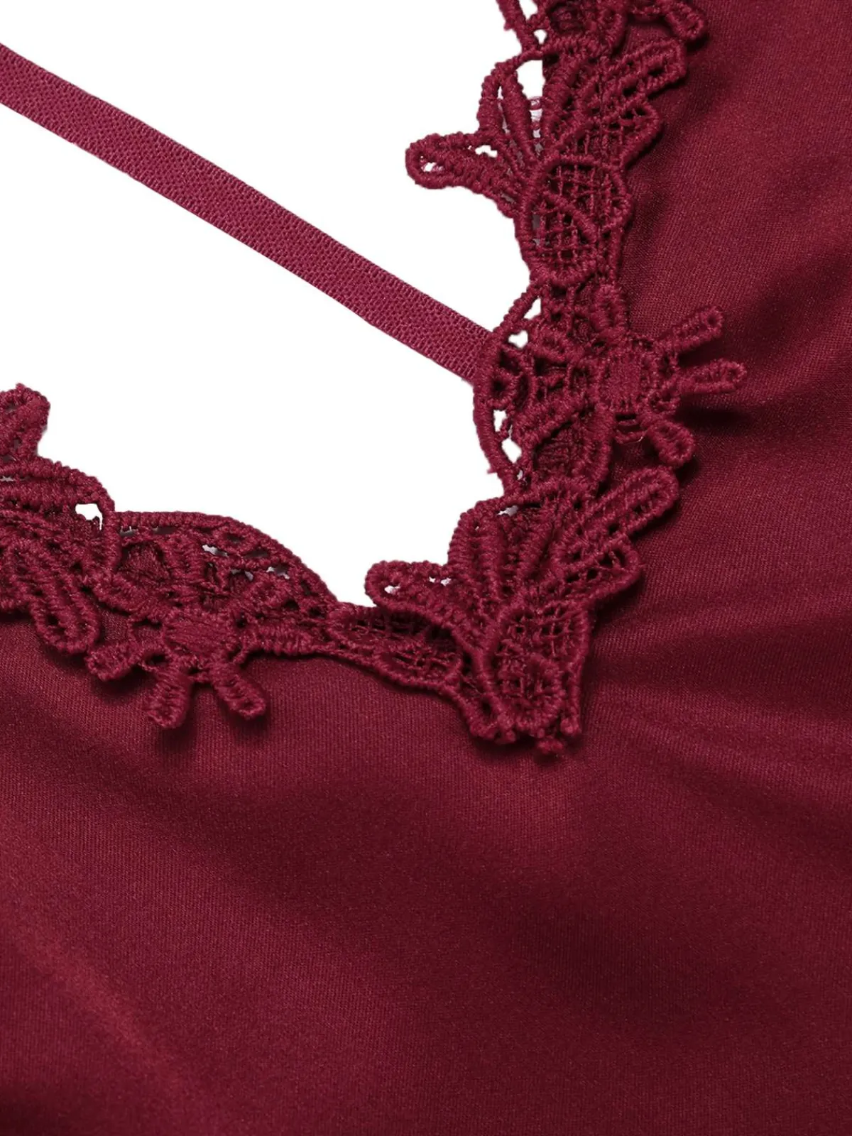 Online Retro Stage 1930s Dots Sheer Satin Patchwork Straps Nightgown