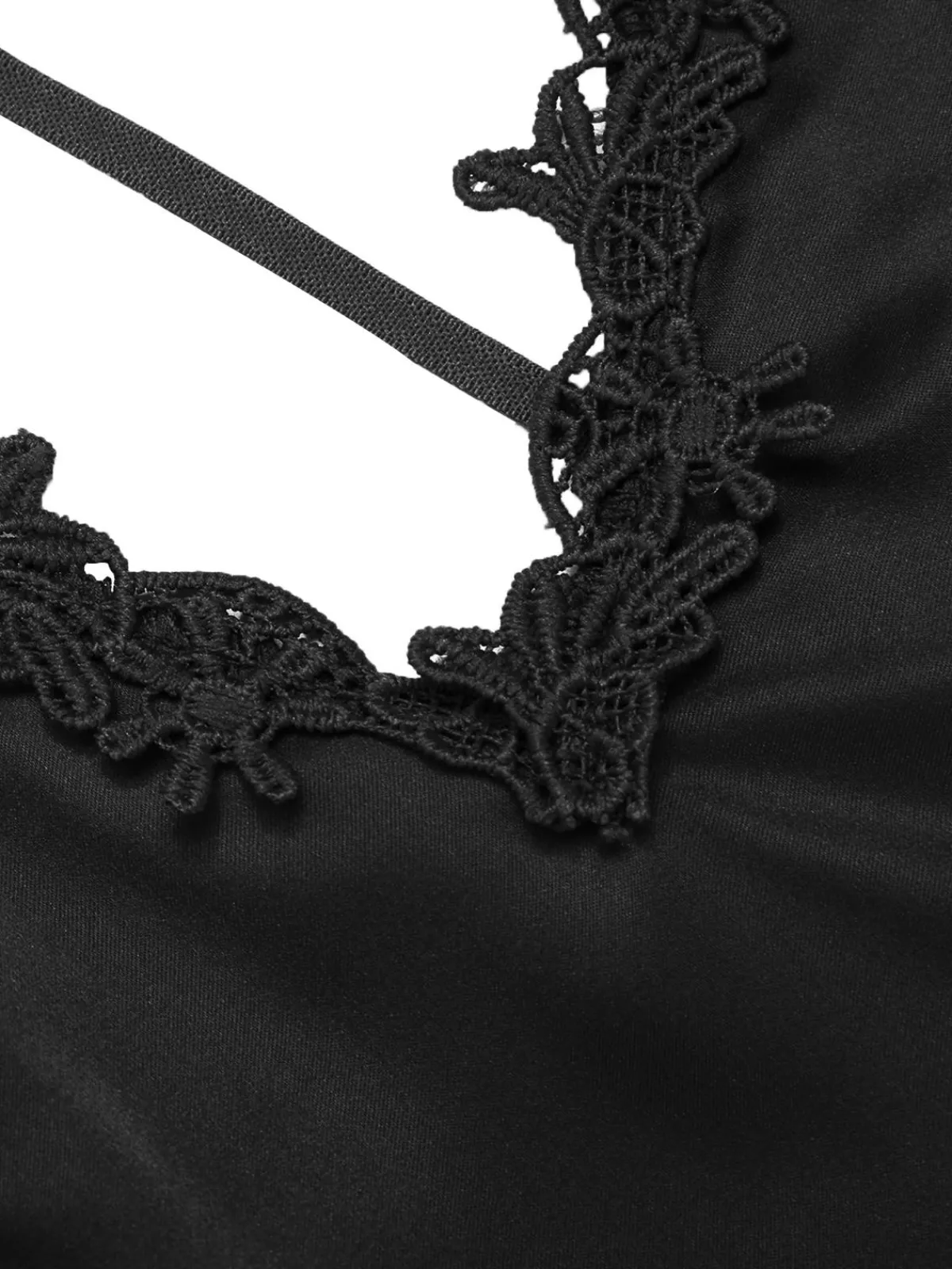 Online Retro Stage 1930s Dots Sheer Satin Patchwork Straps Nightgown