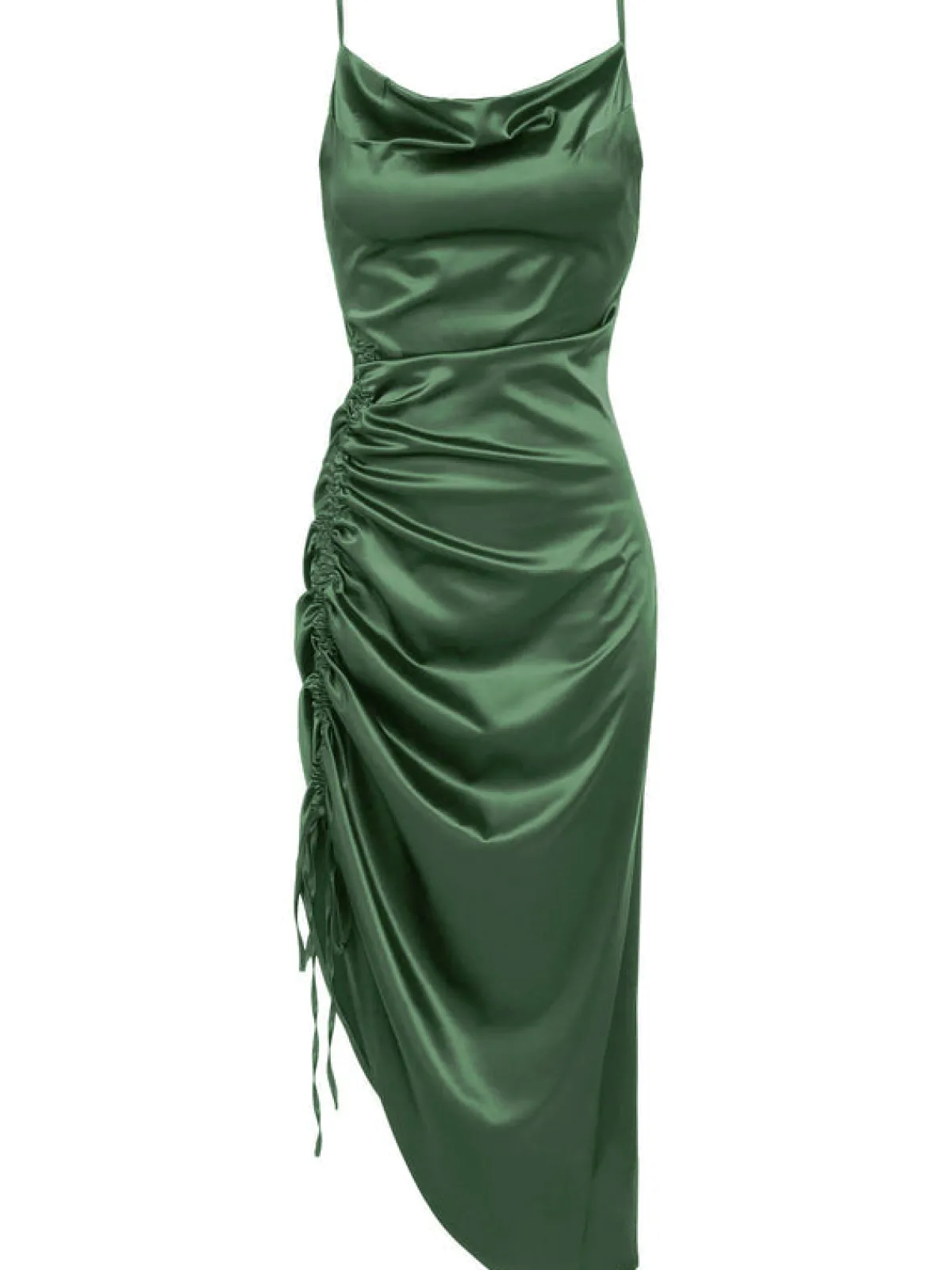 Outlet Retro Stage 1960s Drawstring Spaghetti Strap Pencil Dress